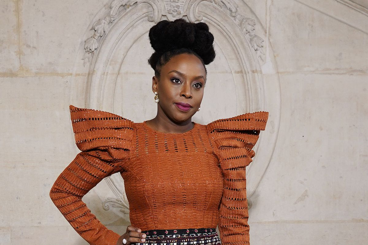 Chimamanda Ngozi Adichie attends Paris Fashion Week 2020. 