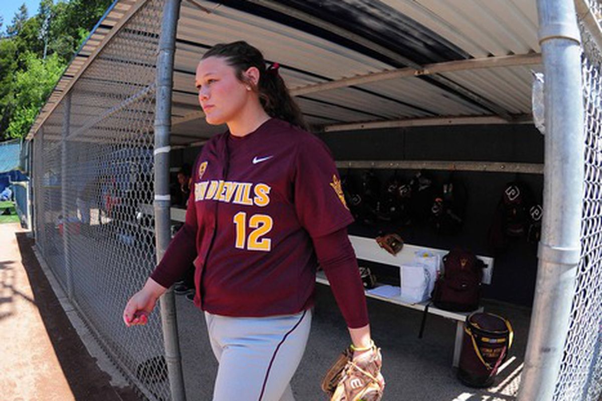 Arizona State's ace, Dallas Escobedo, looks to write the next chapter in her Sun Devil legacy this weekend against Louisiana. Mandatory Credit: Kyle Terada-US PRESSWIRE