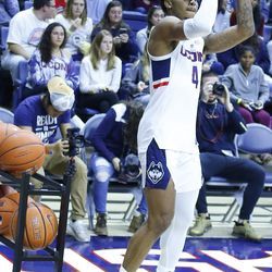 The UConn Huskies men’s and women’s basketball teams take part in First Night at Gampel Pavilion in Storrs, CT on October 12, 2018.