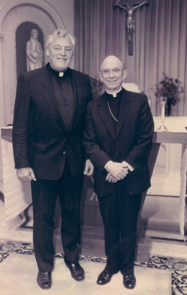 Maryville Academy’s Rev. John P. Smyth (left) with Cardinal Joseph Bernardin in the chapel at the cardinal’s residence in 1993. | Sun-Times files