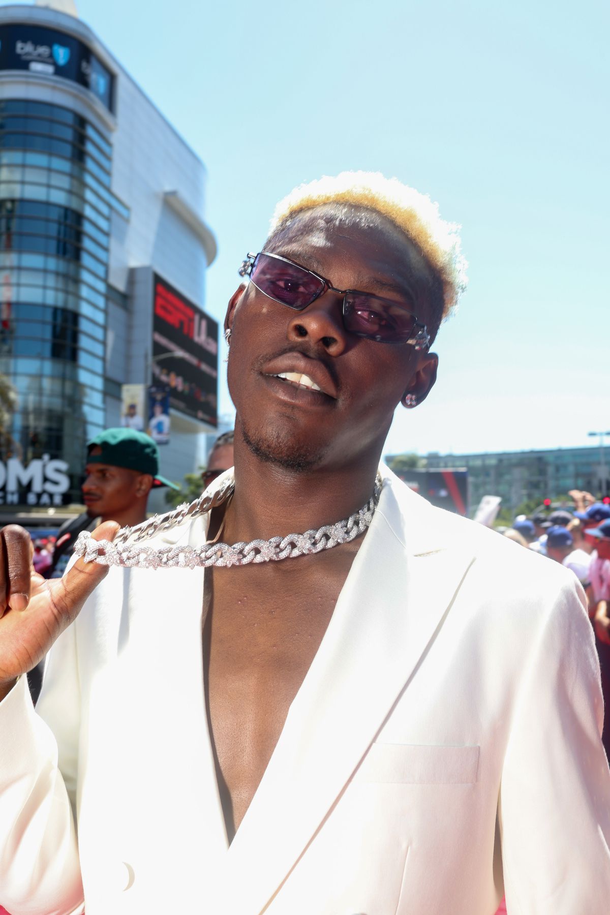 Jazz Chisholm Jr. #2 of the Miami Marlins poses for a photo during the All-Star Red Carpet Show at L.A. Live on Tuesday, July 19, 2022 in Los Angeles, California.