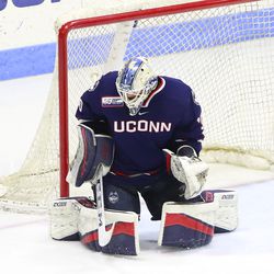 The UConn Huskies take on the Yale Bulldogs in a men’s college hockey game at Ingalls Rink in New Haven, CT on December 31, 2018.
