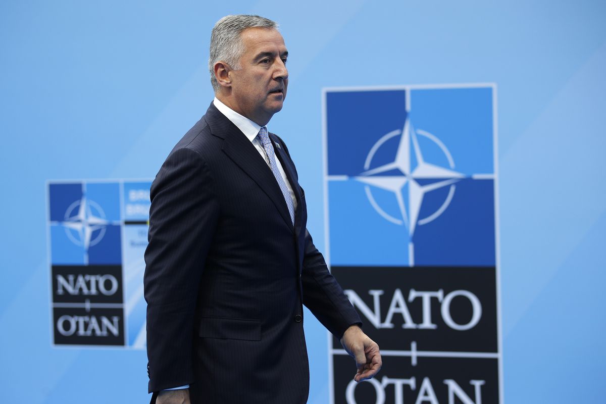 Montenegro’s President Milo Djukanovic arrives for a summit of heads of state and government at NATO headquarters in Brussels on Wednesday, July 11, 2018.