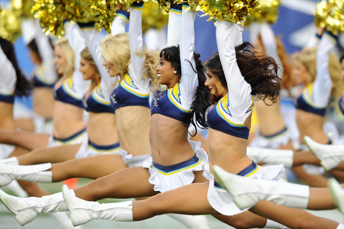 Chargers cheerleaders played every snap Sunday