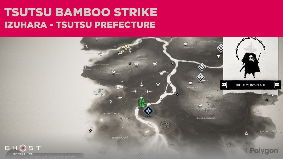 The Bamboo Strike location in Tsutsu in Ghost of Tsushima