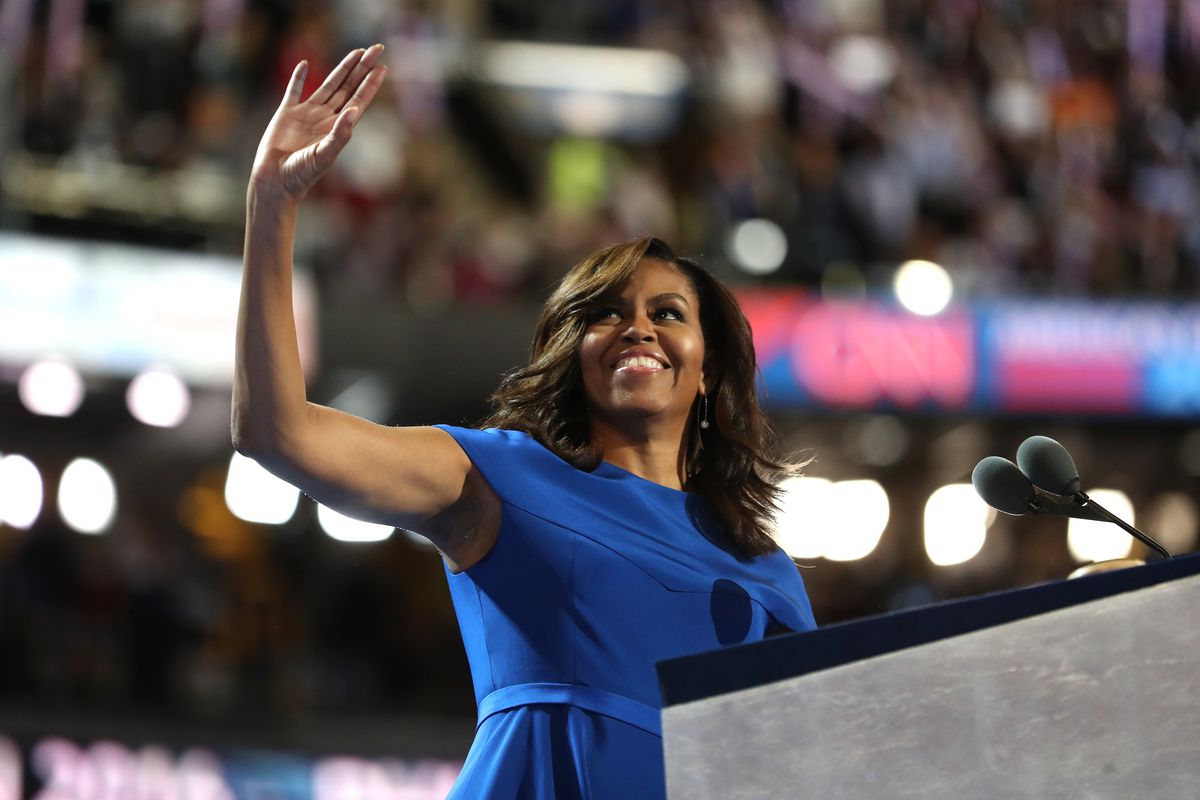 Michelle Obama addresses the Democratic National Convention