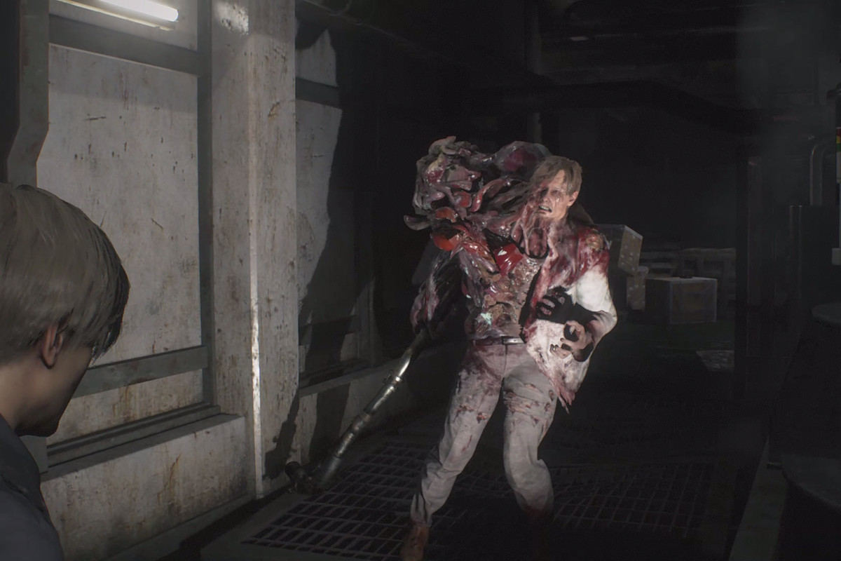 Resident Evil 2&nbsp;Leon walkthrough Machinery Room G (Phase 1) boss fight