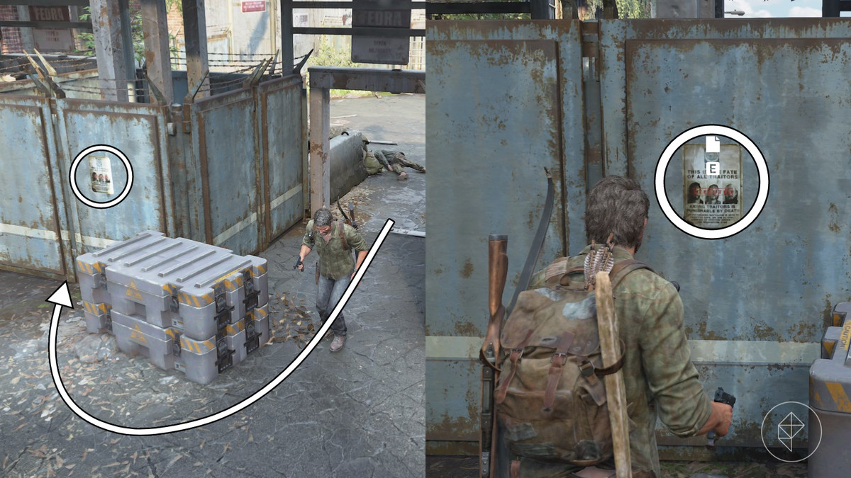 Traitors Flyer artifact location found in the Alone and Forsaken section of the Pittsburgh chapter in the Last of Us Part 1