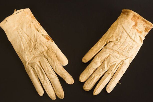The gloves Lincoln wore the night of his assassincation. | Provided by the Abraham Lincoln Presidential Library Foundation