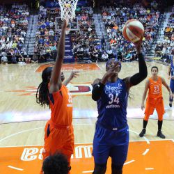 The Minnesota Lynx take on the Connecticut Sun in a WNBA game at Mohegan Sun Arena in Uncasville, CT on August 17, 2018.