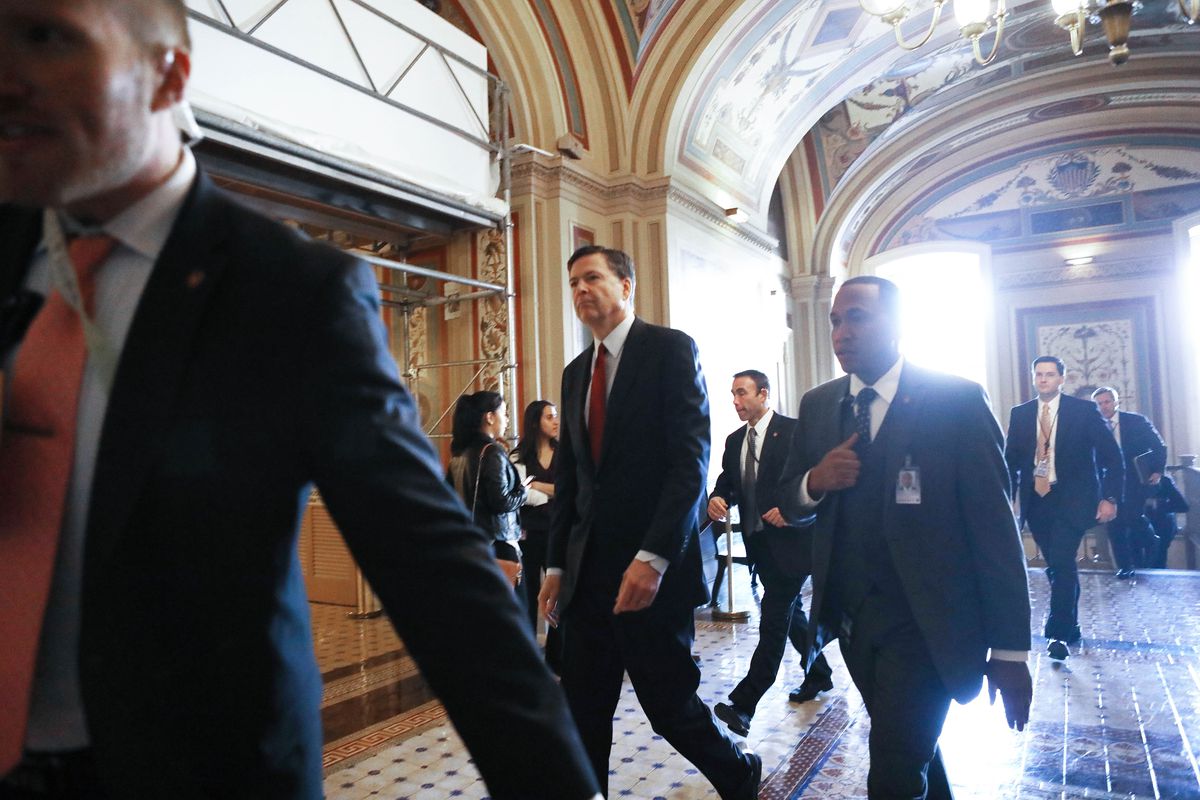 FBI Director James Comey Briefs Senators On Capitol Hill