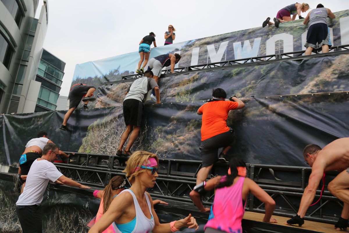 Concrete Hero participants scaled the "Hollywood Sign" in 2012
