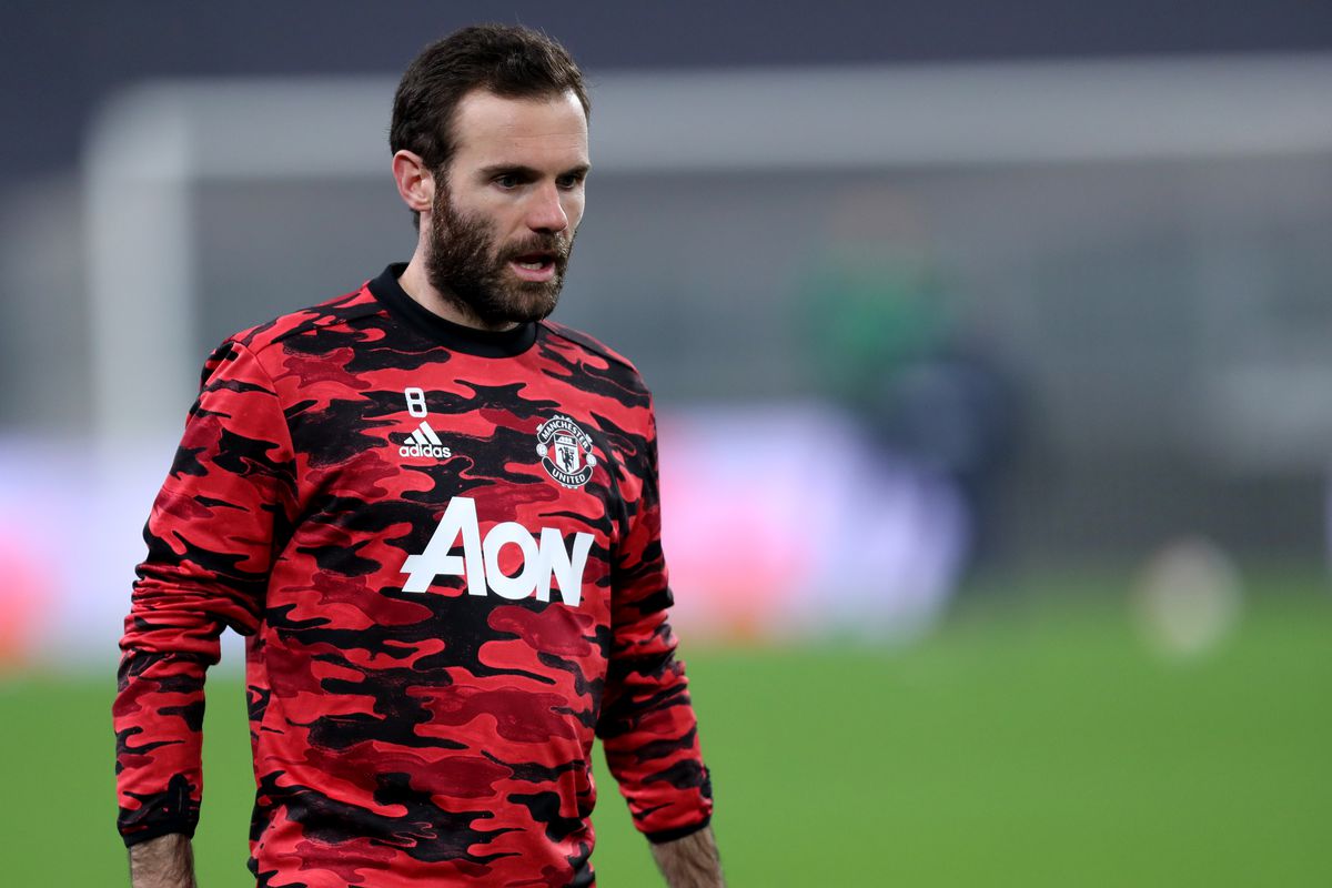Juan Mata of Manchester United Fc looks on during warm up...