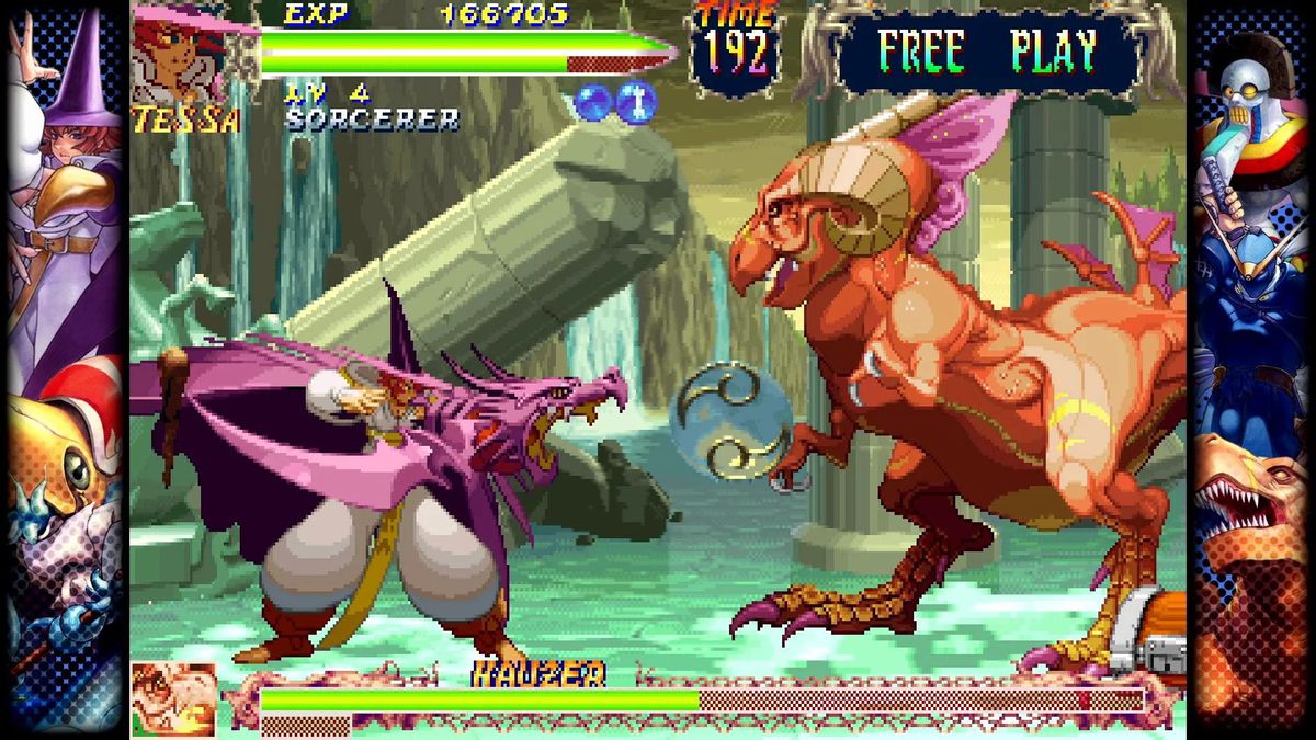 A match plays out in Red Earth in Capcom Fighting Collection