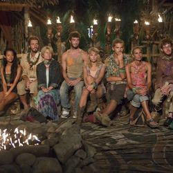 The tribe before they cast their votes at Tribal Council during the 10th episode of "Survivor: Caramoan — Fans vs. Favorites" on Wednesday, April 17.