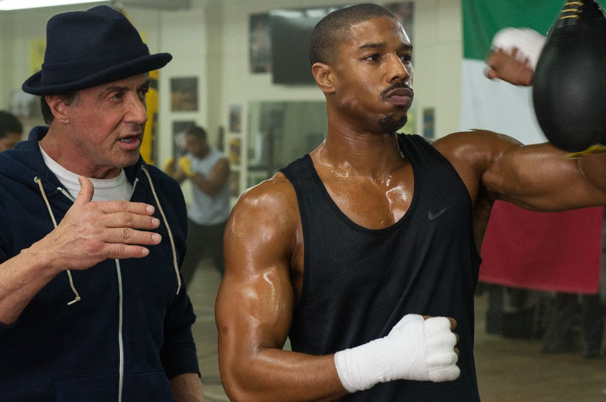 Sylvester Stallone and Michael B. Jordan in Creed.