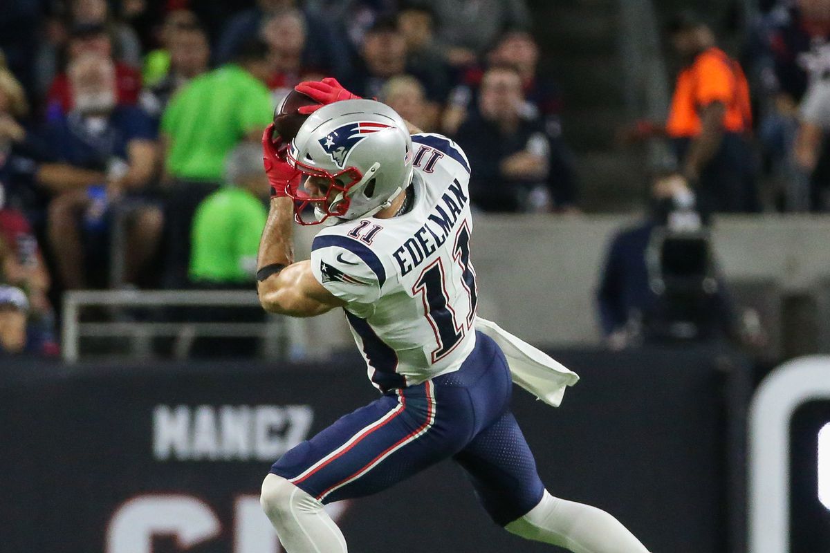 New England Patriots wide receiver Julian Edelman makes a reception during the third quarter against the Houston Texans at NRG Stadium.