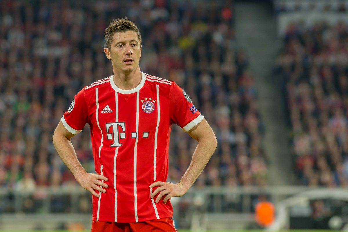 Bayern Muenchen v Real Madrid - UEFA Champions League Semi Final Leg One
MUNICH, GERMANY - APRIL 25: Robert Lewandowski of Muenchen looks on prior to the UEFA Champions League Semi Final First Leg match between Bayern Muenchen and Real Madrid at the Allianz Arena on April 25, 2018 in Munich, Germany