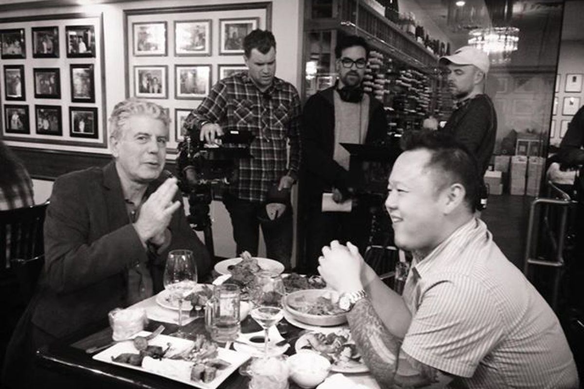Anthony Bourdain and Jet Tila at Lotus of Siam 