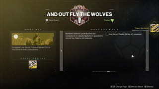 Een voogd inspecteert de quest -pagina voor de en uit de Wolves -zoektocht