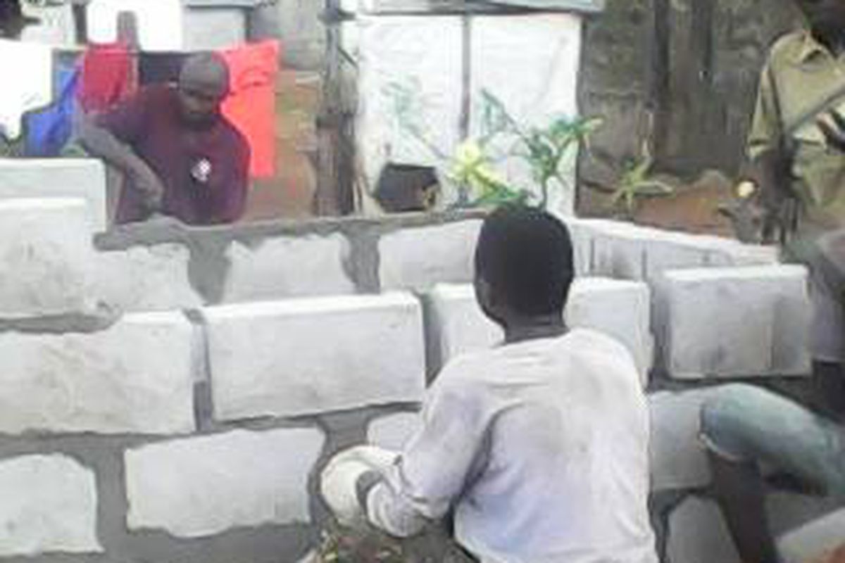 Construction underway on the  Kei Kamara-Michael Lahoud School in Allentown, Sierra Leone