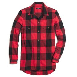 "This shirt is the perfect mix of boy and girl." <a href="https://www.madewell.com/madewell_category/SHIRTSTOPS/exboyfriendshirts/PRDOVR~04564/04564.jsp">Flannel Tomboy Workshirt</a> in buffalo check, $74 