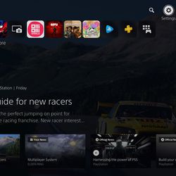 <em>The settings menu is found at the far right of the home screen on PS5.</em>