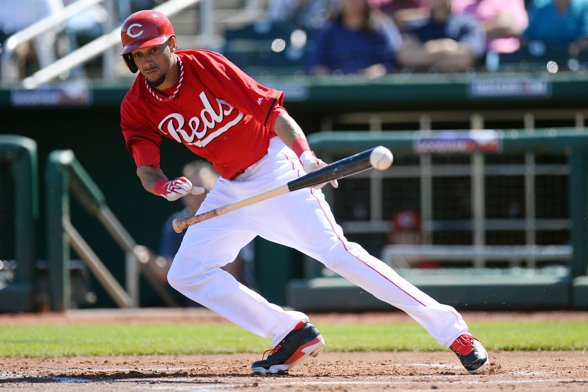 Billy Hamilton bunting is basically his best attempt to "steal" first base.