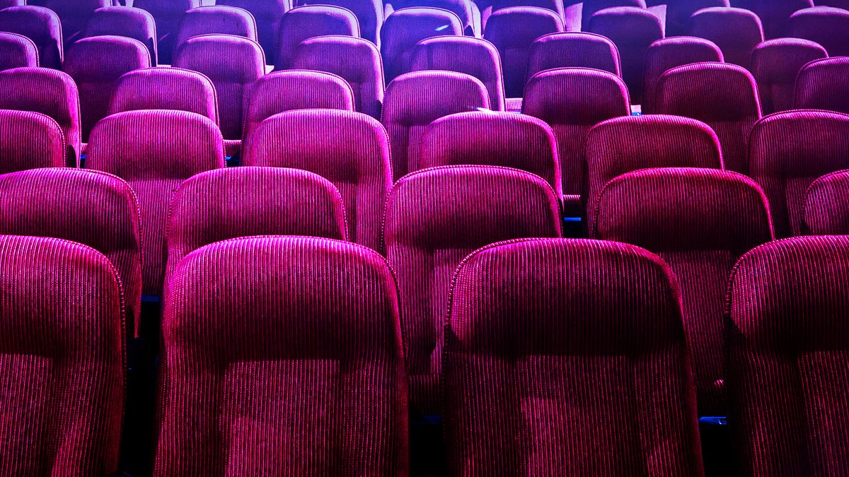 Rows of seats in a movie theater
