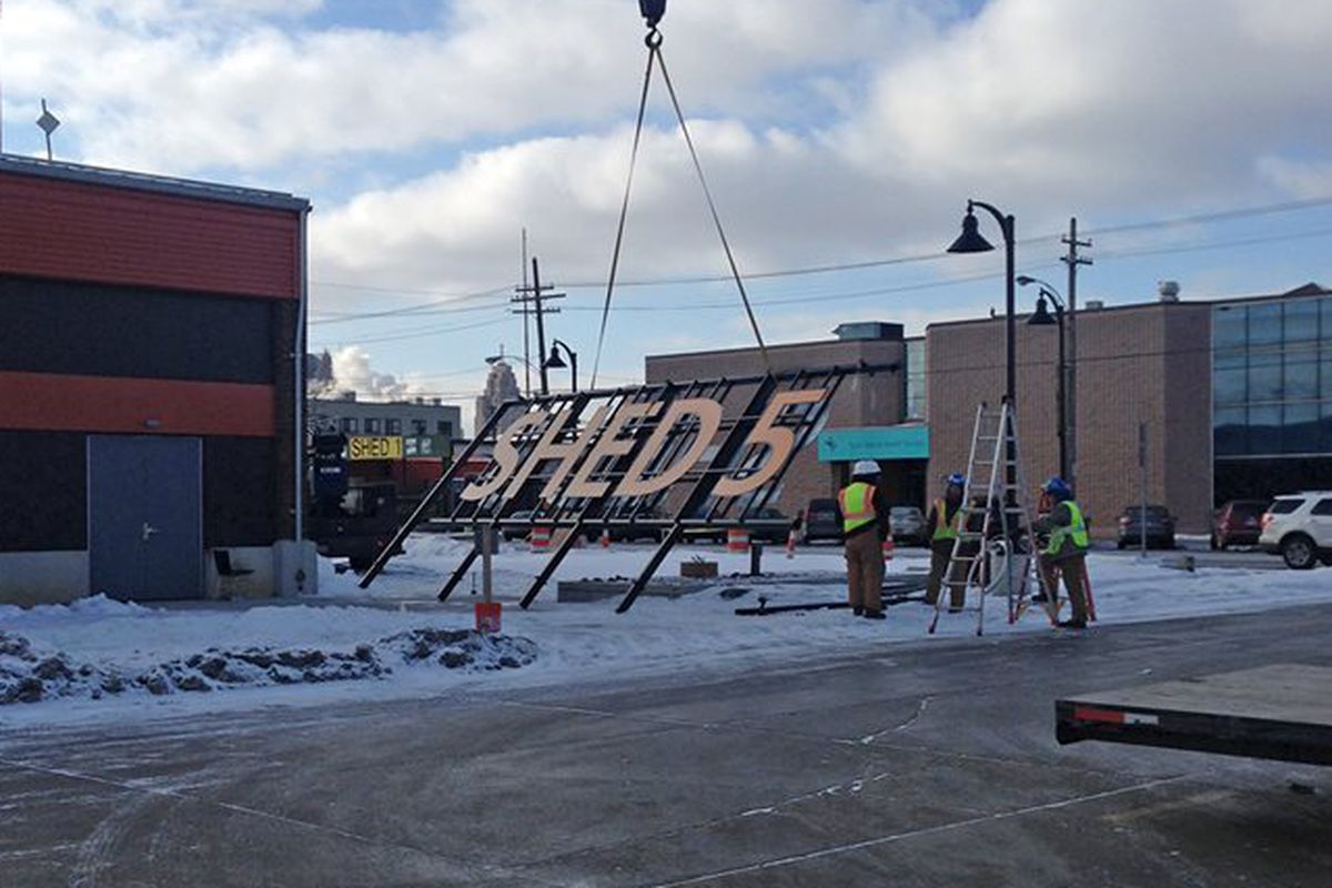 The sign was hung on Shed 5 at Eastern Market in February.
