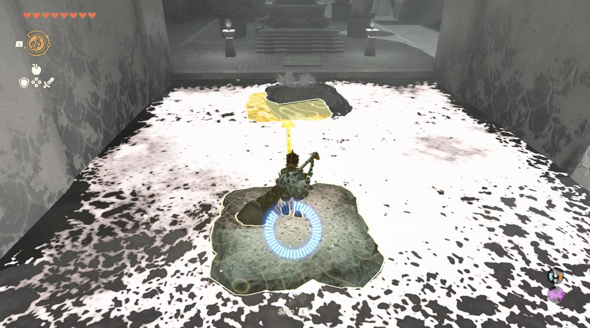 Link using the Recall ability in The Legend of Zelda: Tears of the Kingdom.