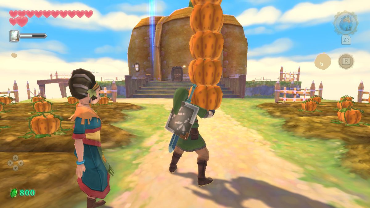 A stack of pumpkins in The Legend of Zelda: Skyward Sword HD