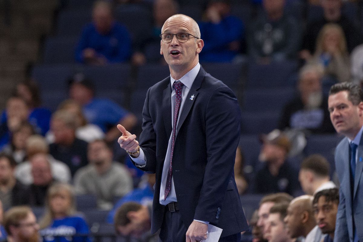 Connecticut Huskies head coach Danny Hurley during the first half against the Memphis Tigers at FedExForum.