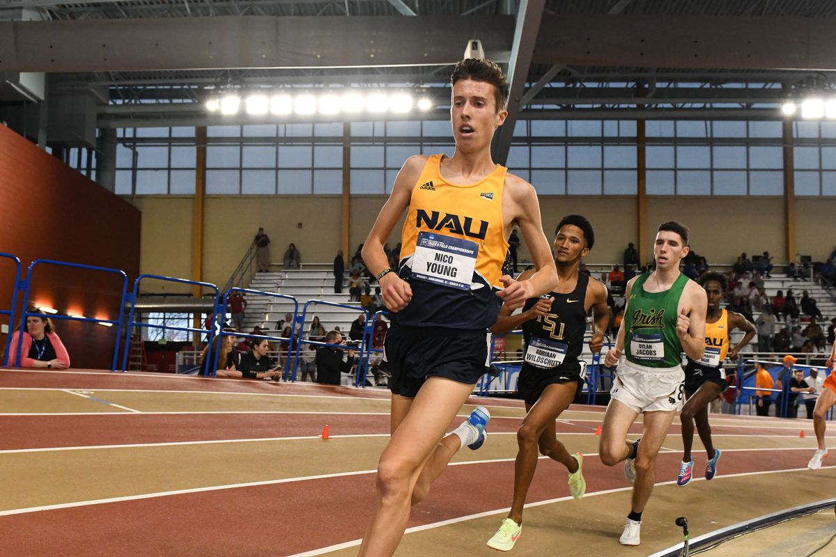 Nico Young of Northern Arizona competes in the 5,000 meter final at the Division I NCAA track and field championships in March in Birmingham, Alabama.