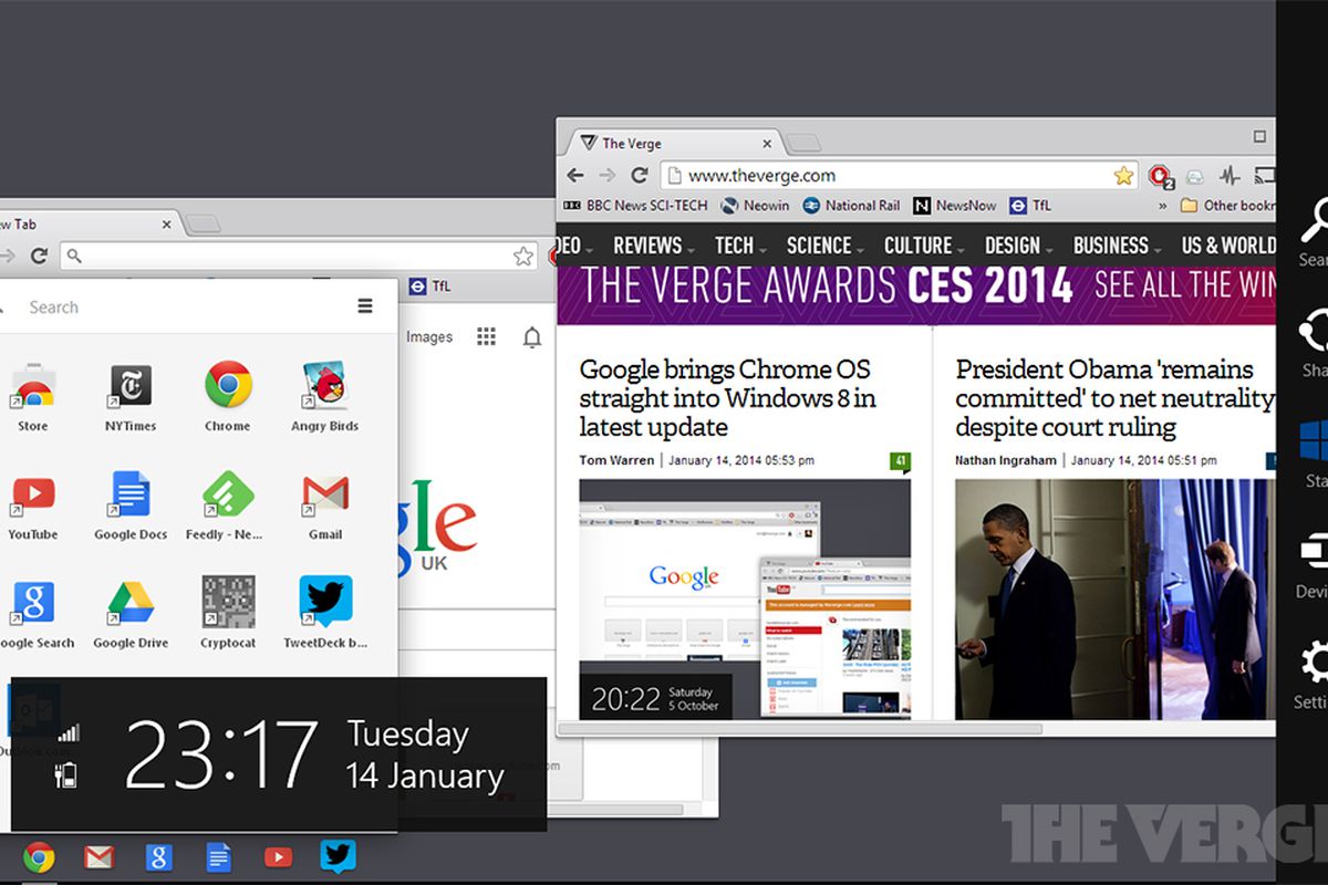 Chrome OS Windows 8