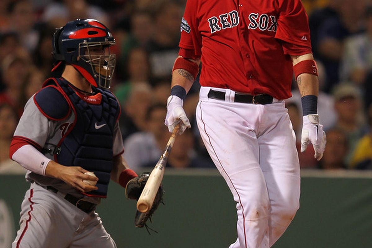 Salty was not the only member of the Red Sox to have this look last night.  (Photo by Jim Rogash/Getty Images)