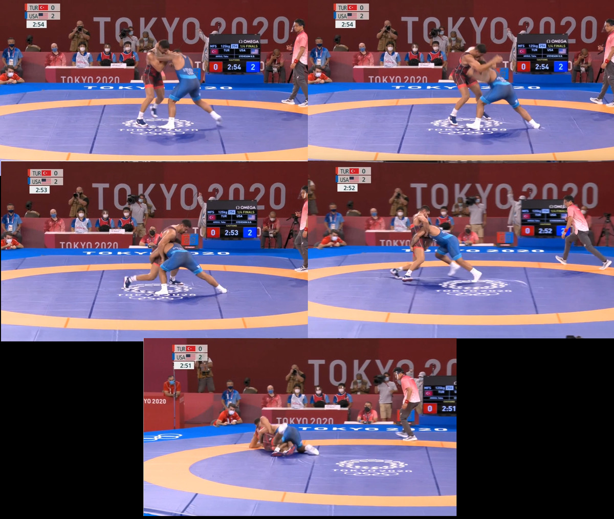 Gable Steveson takes down Taha Akgul Tokyo Olympics