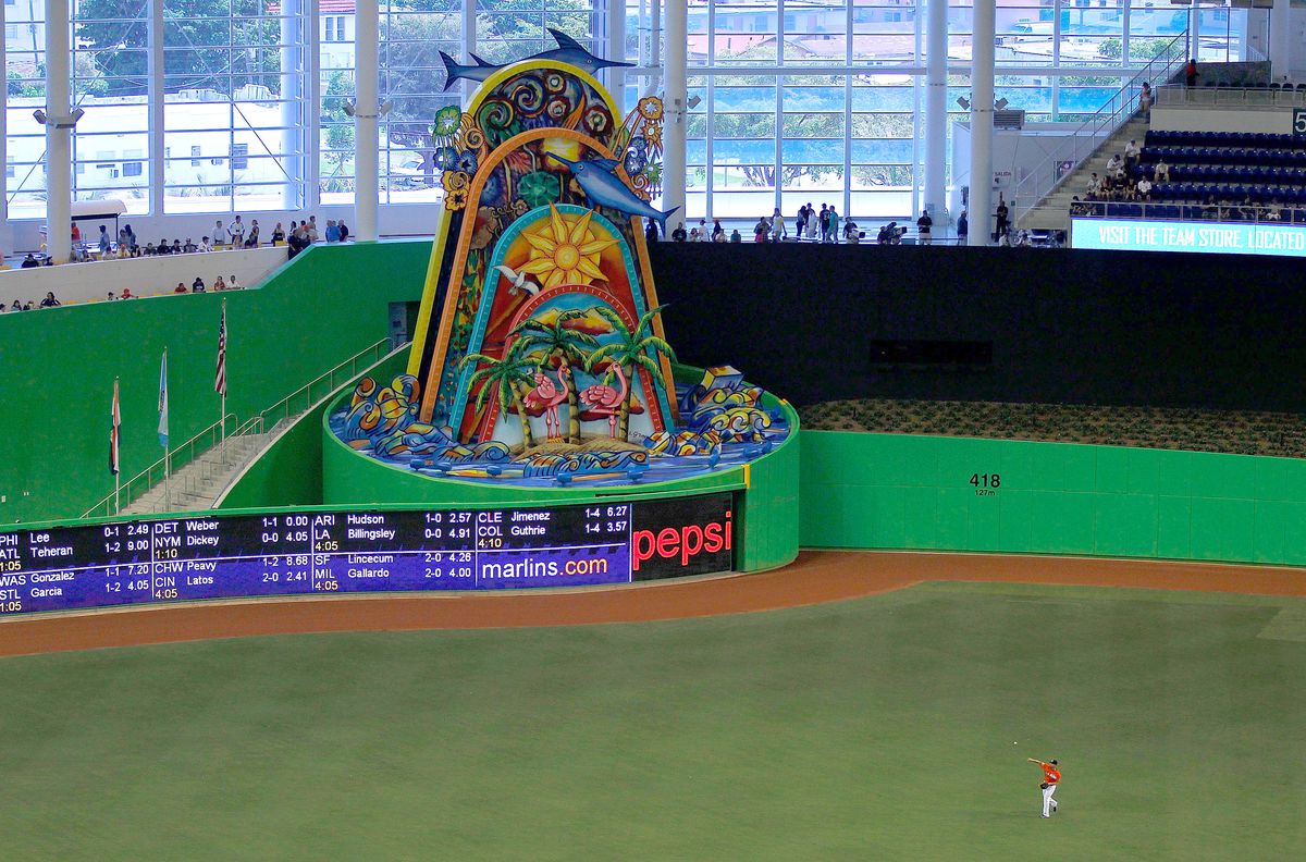 The home run structure in Marlins Park