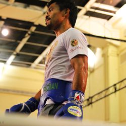 Manny Pacquiao during his final workout