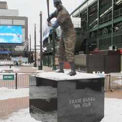 Ernie Banks statue, still in place