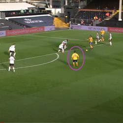 James in a central location to receive the ball