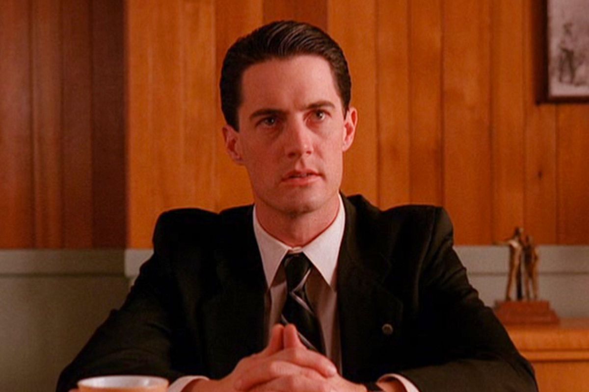 Kyle MacLachlan as Dale Cooper in the original Twin Peaks, which returns to TV this weekend.
