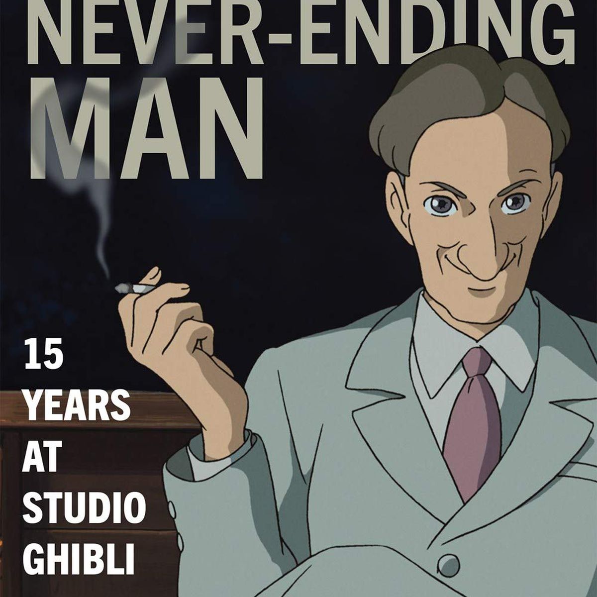 Sharing a House with the Never-Ending Man: 15 Years at Studio Ghibli cover with a cartoon Steve Alpert