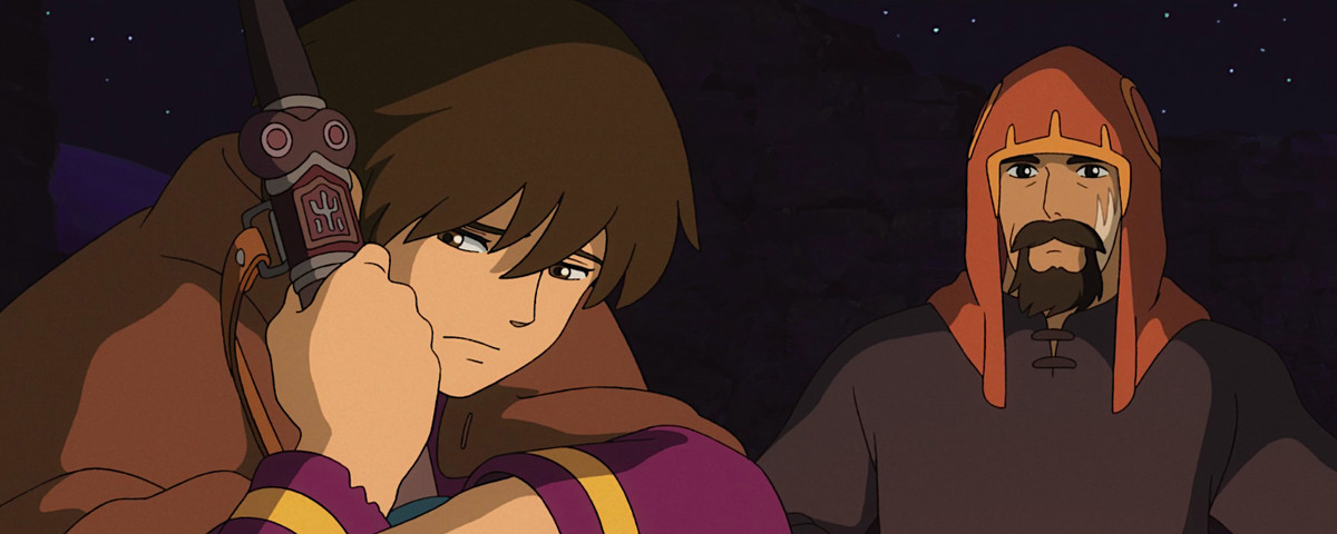 Arryn sits with Sparrowhawk, clutching the sword he took after murdering his father, in Tales From Earthsea