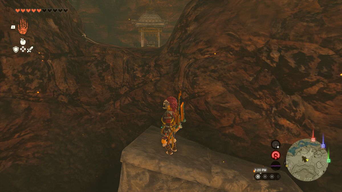 Link stands next to the entrance to the treasure room with the chest inside in Zelda: Tears of the Kingdom