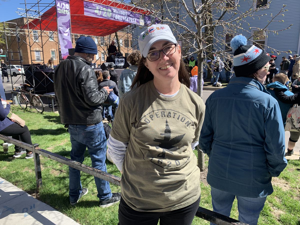 Rep. Kelly Cassidy showed up at the Waldos Forever Fest on April 20, 2019. | Tom Schuba/Sun-Times