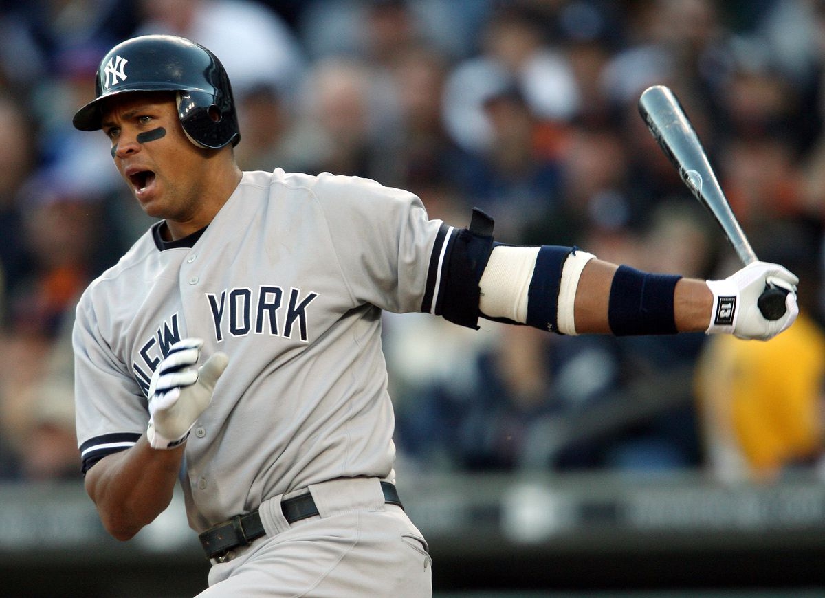 New York Yankees’ third baseman Alex Rodriguez is up at bat