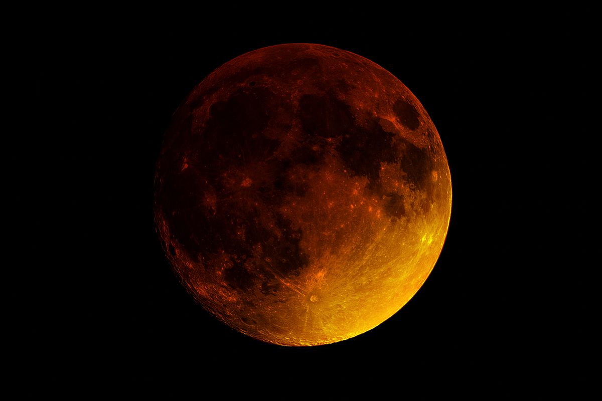 Super Blood Moon in photos