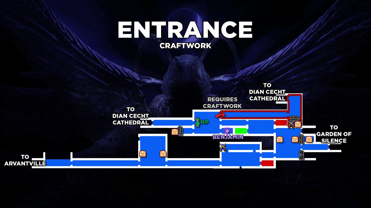 Bloodstained Entrance map with Craftwork