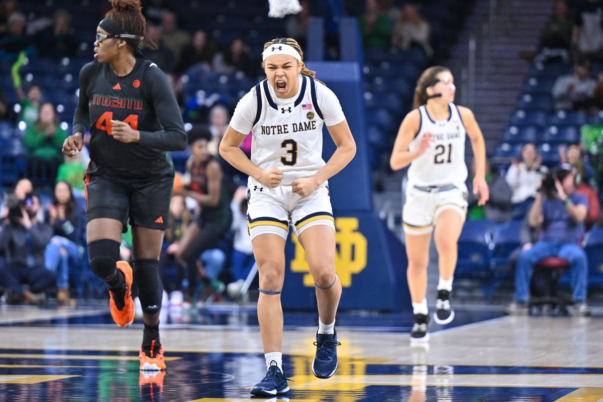 NCAA Womens Basketball: Miami-Florida at Notre Dame